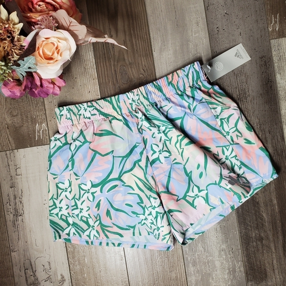 NWT Adidas Aeroready Girls Regular Fit Floral Athletic Shorts Size XL 16 - Picture 4 of 15